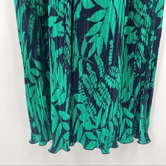 BANANA REPUBLIC Dress Travel Coastal Tropical Leaf Print Racerback Maxi Midi Med - Picture 9 of 11